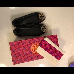 Tory Burch Black Minnie Travel Ballet Flat